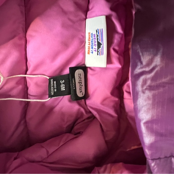 Patagonia Baby Hi-Loft Down Sweater Hoody Puffer Jacket Purple 3-6 Months NWOT - Picture 3 of 3